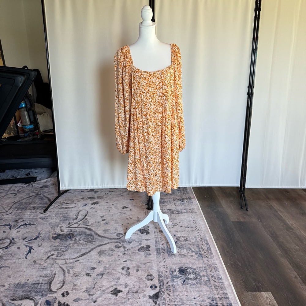 Copper Key Orange Floral Mini Dress